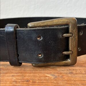 Vintage 90s black leather belt grunge retro indie sleaze utility
